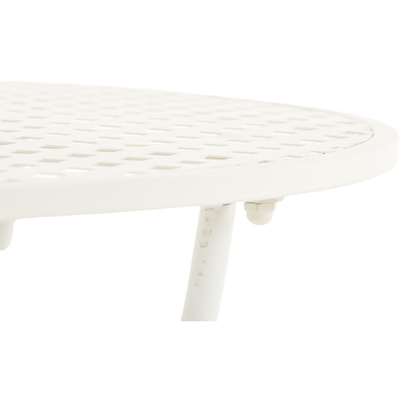 Table pour terrasse Ronde 2 personnes en Fer forgé Blanc Maggy - 5
