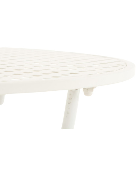 Table pour terrasse Ronde 2 personnes en Fer forgé Blanc Maggy - 5