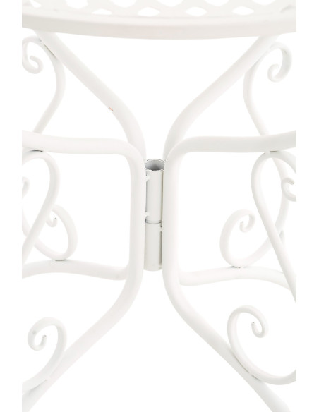 Table pour terrasse Ronde 2 personnes en Fer forgé Blanc Maggy - 6