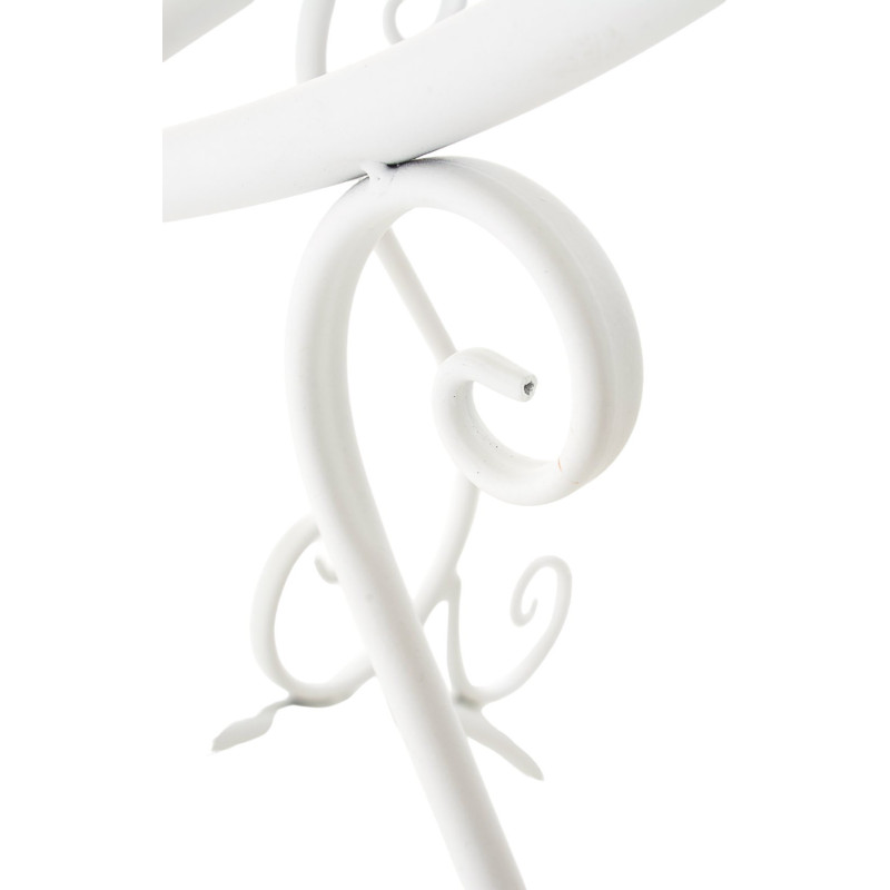 Table pour terrasse Ronde 2 personnes en Fer forgé Blanc Maggy - 7