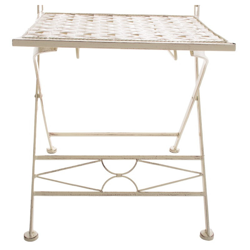 Chaise de jardin pliante en Fer forgé Crème vieilli Aleesha - 5