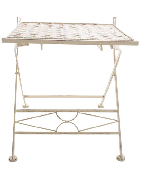 Chaise de jardin pliante en Fer forgé Crème vieilli Aleesha - 5