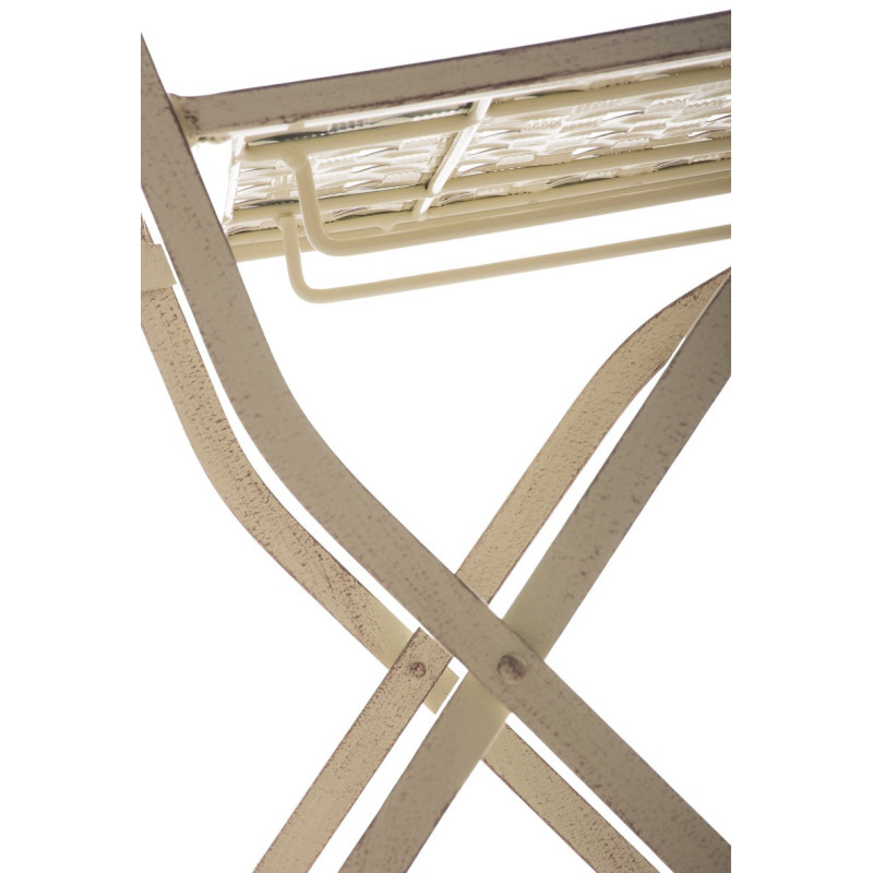 Chaise de jardin pliante en Fer forgé Crème vieilli Aleesha - 7