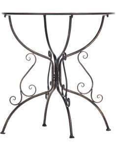 Table pour terrasse Ronde 2 personnes en Fer forgé Bronze Maggy - 2