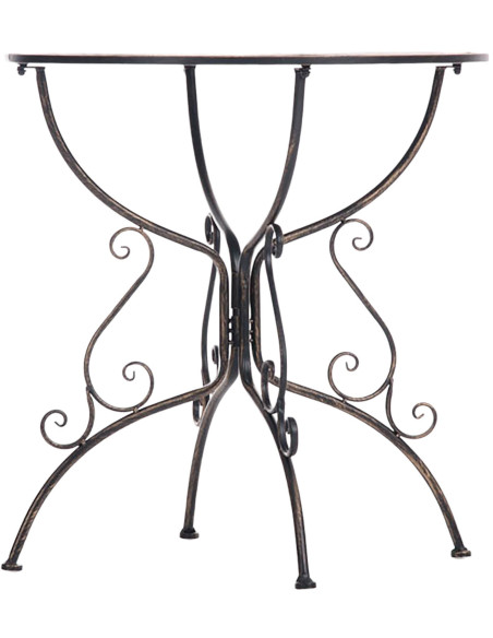 Table pour terrasse Ronde 2 personnes en Fer forgé Bronze Maggy - 2