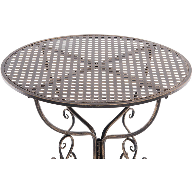Table pour terrasse Ronde 2 personnes en Fer forgé Bronze Maggy - 3