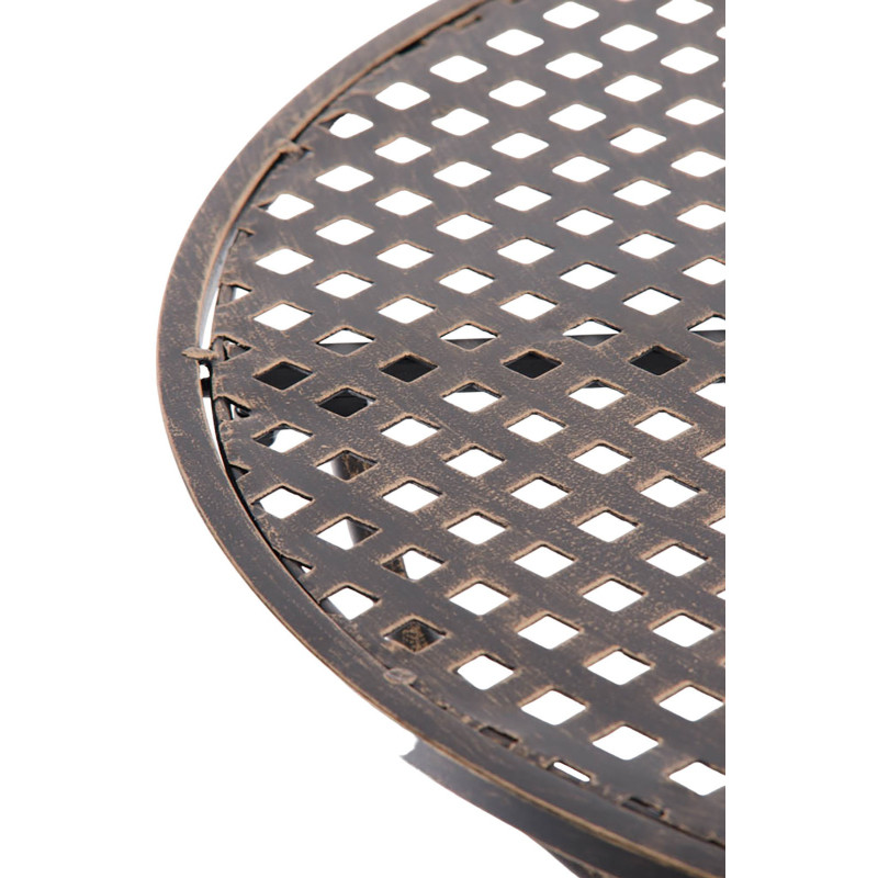Table pour terrasse Ronde 2 personnes en Fer forgé Bronze Maggy - 5