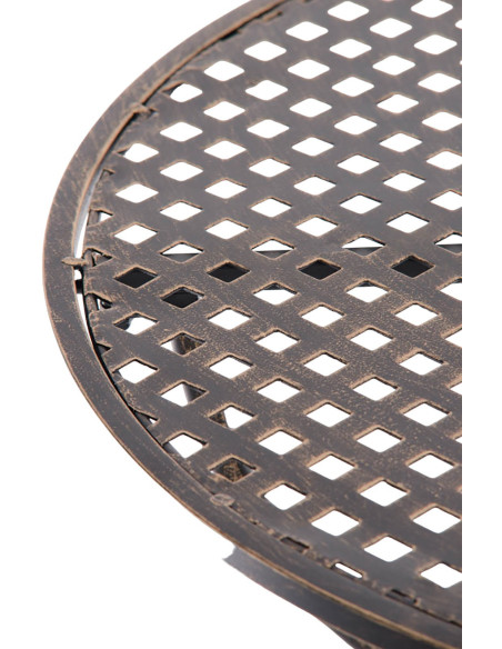 Table pour terrasse Ronde 2 personnes en Fer forgé Bronze Maggy - 5
