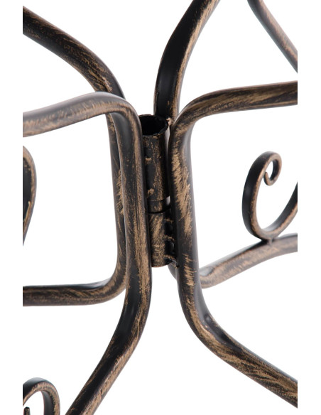 Table pour terrasse Ronde 2 personnes en Fer forgé Bronze Maggy - 7