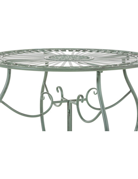 Table pour terrasse Ronde 2 personnes en Fer forgé Vert vieilli Irena  - 4