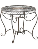 Table de jardin ronde bronze en fer Ø 90 x H 69 cm Macie
