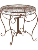Table de jardin ronde marron antique en fer Ø 90 x H 69 cm Macie