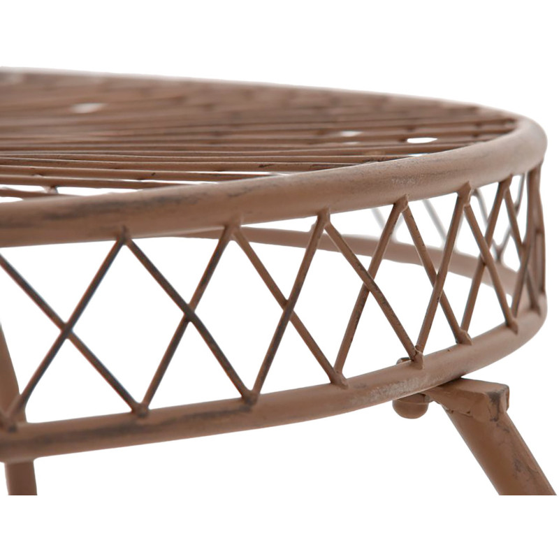 Table pour terrasse Ronde 4 personnes en Fer forgé Marron vieilli Macie - 3