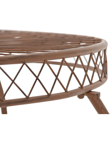 Table pour terrasse Ronde 4 personnes en Fer forgé Marron vieilli Macie - 3