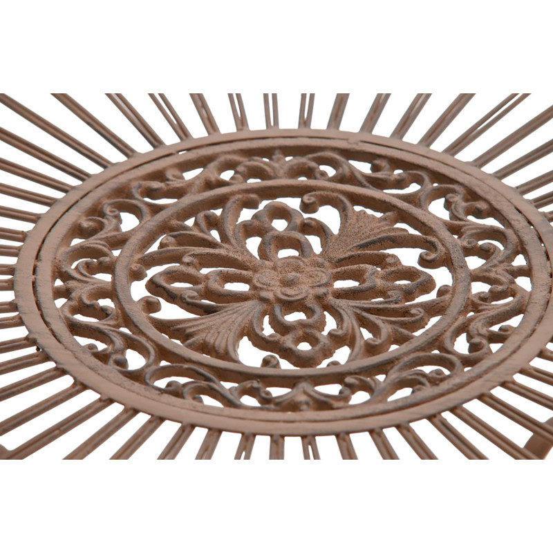 Table pour terrasse Ronde 4 personnes en Fer forgé Marron vieilli Macie - 4