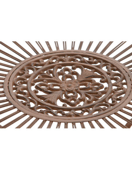 Table pour terrasse Ronde 4 personnes en Fer forgé Marron vieilli Macie - 4