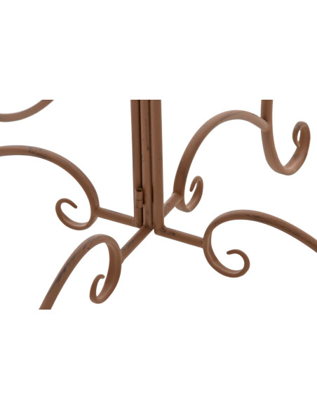 Table pour terrasse Ronde 4 personnes en Fer forgé Marron vieilli Macie - 5