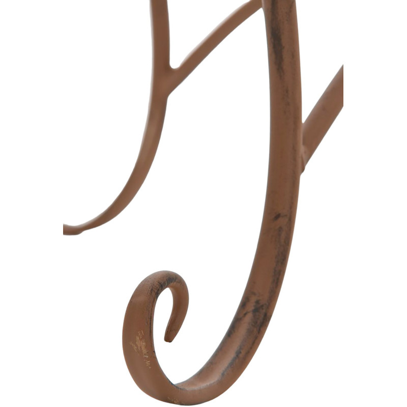 Table pour terrasse Ronde 4 personnes en Fer forgé Marron vieilli Macie - 6