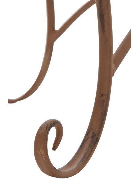 Table pour terrasse Ronde 4 personnes en Fer forgé Marron vieilli Macie - 6