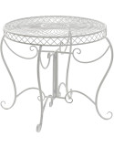 Table de jardin ronde blanc antique en fer Ø 90 x H 69 cm Macie