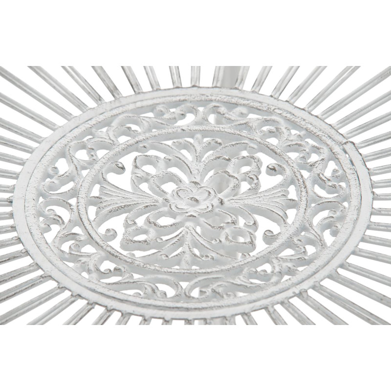 Table pour terrasse Ronde 4 personnes en Fer forgé Blanc vieilli Macie - 4