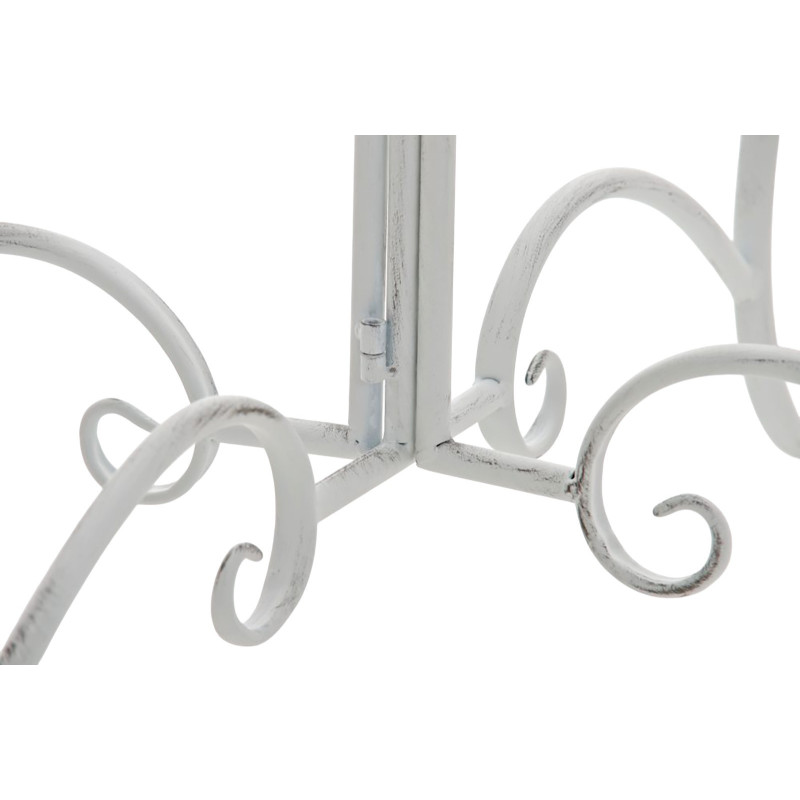Table pour terrasse Ronde 4 personnes en Fer forgé Blanc vieilli Macie - 5