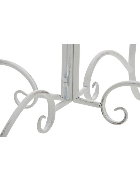 Table pour terrasse Ronde 4 personnes en Fer forgé Blanc vieilli Macie - 5