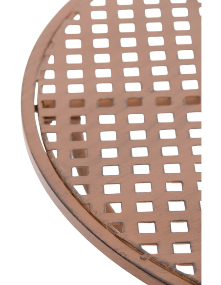 Table pour terrasse Ronde 2 personnes en Fer forgé Marron vieilli Maggy - 5