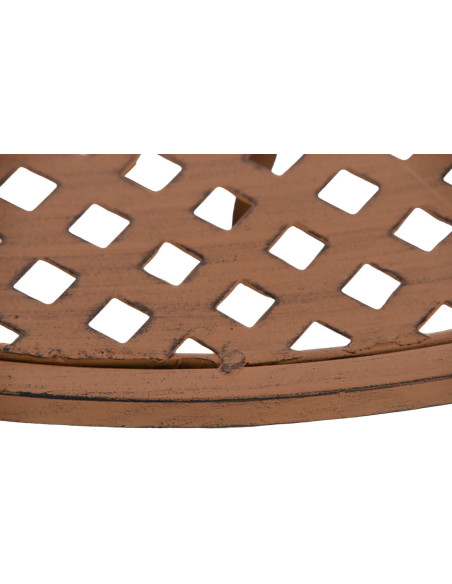 Table pour terrasse Ronde 2 personnes en Fer forgé Marron vieilli Maggy - 6