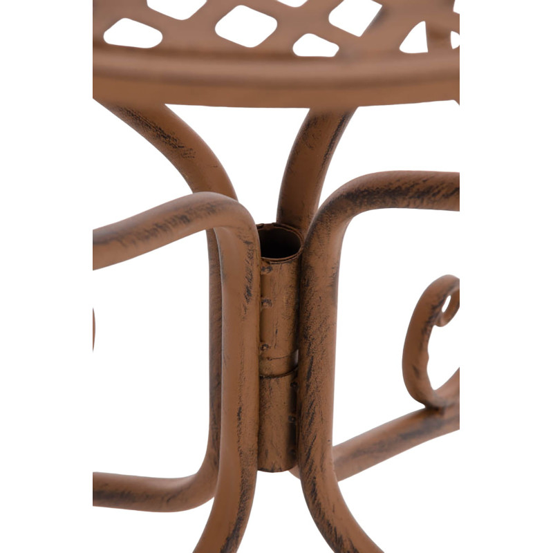 Table pour terrasse Ronde 2 personnes en Fer forgé Marron vieilli Maggy - 7
