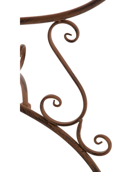 Table pour terrasse Ronde 2 personnes en Fer forgé Marron vieilli Maggy - 8