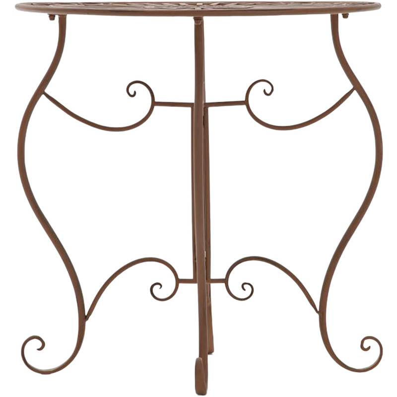 Table pour terrasse Ronde 2 personnes en Fer forgé Marron vieilli Irena - 2