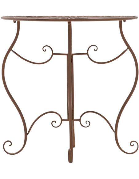 Table pour terrasse Ronde 2 personnes en Fer forgé Marron vieilli Irena - 2