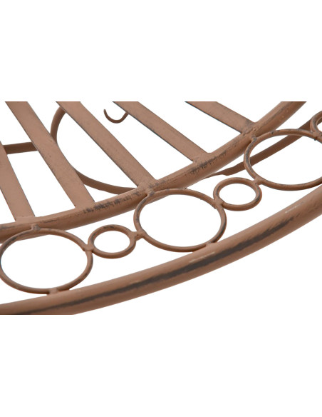 Table pour terrasse Ronde 2 personnes en Fer forgé Marron vieilli Irena - 3