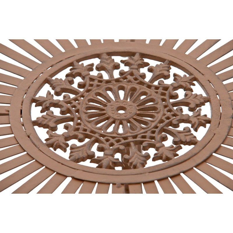 Table pour terrasse Ronde 2 personnes en Fer forgé Marron vieilli Irena - 4