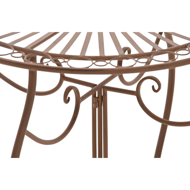 Table pour terrasse Ronde 2 personnes en Fer forgé Marron vieilli Irena - 5