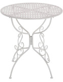 Table de jardin ronde en métal blanc antique Ø 70 x 74 cm Maggy