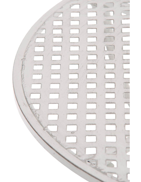 Table pour terrasse Ronde 2 personnes en Fer forgé Blanc vieilli Maggy - 5