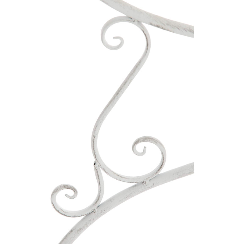 Table pour terrasse Ronde 2 personnes en Fer forgé Blanc vieilli Maggy - 7