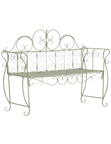 Banc de jardin 2 places en Fer forgé Vert vieilli Austyn - 1