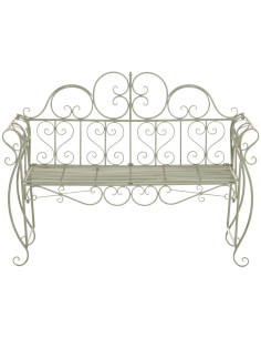 Banc de jardin 2 places en Fer forgé Vert vieilli Austyn - 2