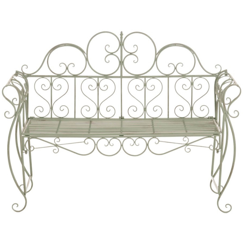 Banc de jardin 2 places en Fer forgé Vert vieilli Austyn - 2