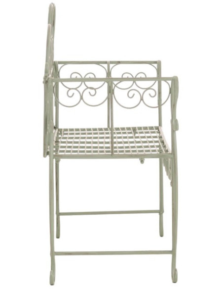 Banc de jardin 2 places en Fer forgé Vert vieilli Austyn - 3