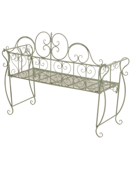 Banc de jardin 2 places en Fer forgé Vert vieilli Austyn - 4