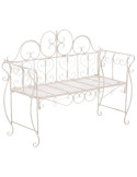 Banc de jardin 2 places en Fer forgé Crème vieilli Austyn