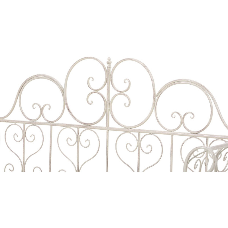 Banc de jardin 2 places en Fer forgé Crème vieilli Austyn - 4