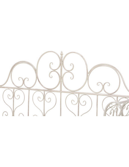 Banc de jardin 2 places en Fer forgé Crème vieilli Austyn - 4