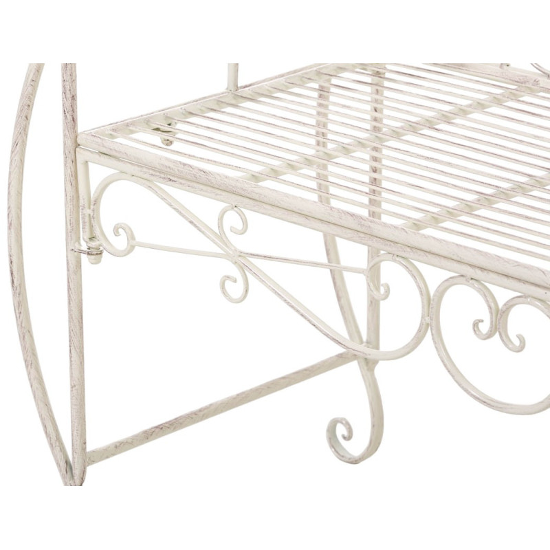 Banc de jardin 2 places en Fer forgé Crème vieilli Austyn - 7