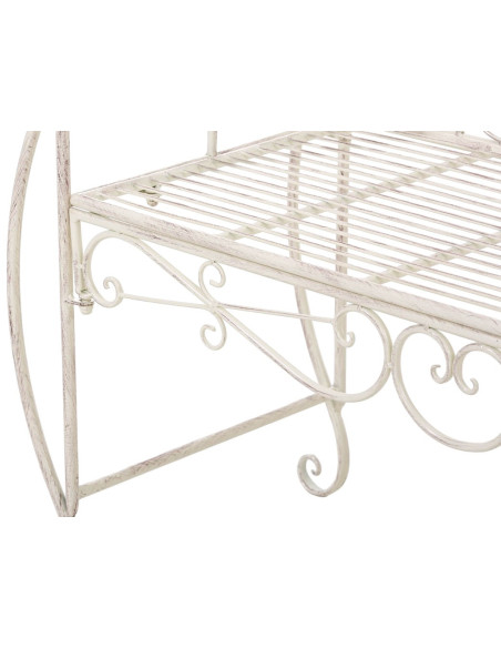 Banc de jardin 2 places en Fer forgé Crème vieilli Austyn - 7