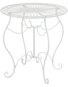 Table pour terrasse Ronde 2 personnes en Fer forgé Blanc Irena - 1